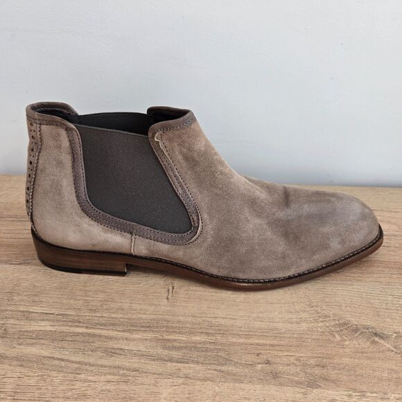 Johnston & Murphy Collection Hartley Chelsea Boots Suede Mens Sz 10M Taupe Brown main image 10